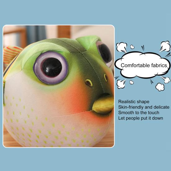 26/33/43cm Pufferfish Plush Toy Ugly And Cute Animal Doll Fluffy Accompany Sleeping Pillow Sofa Ornament Simulation Globefish Stuffed Animal