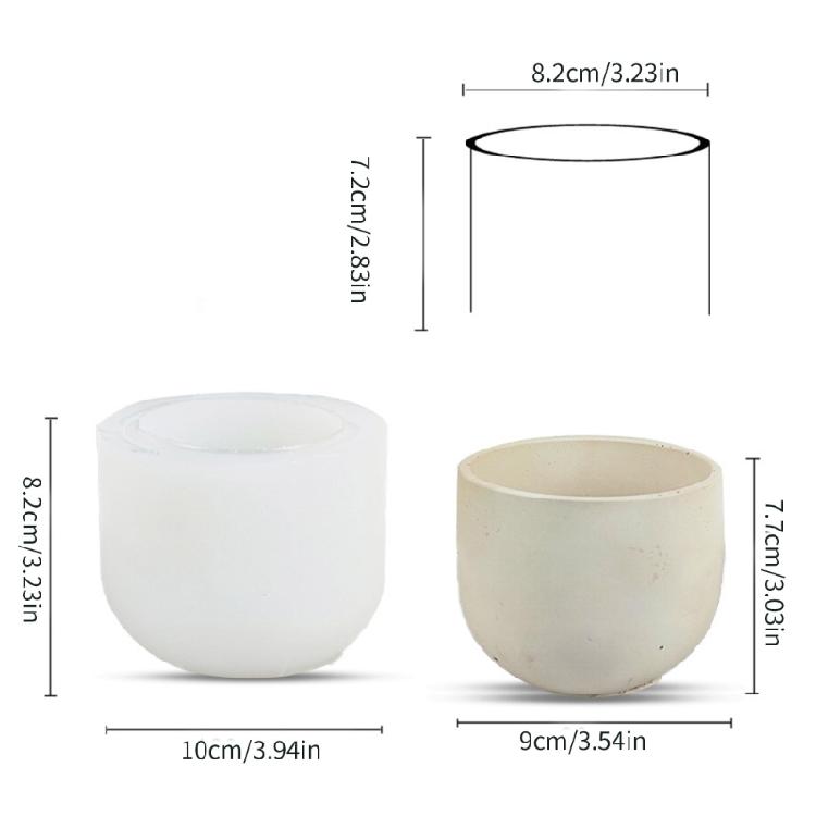 Round Gypsum Silicone Mold DIY Succulents Concrete Flower Pot Vase Cement Molds