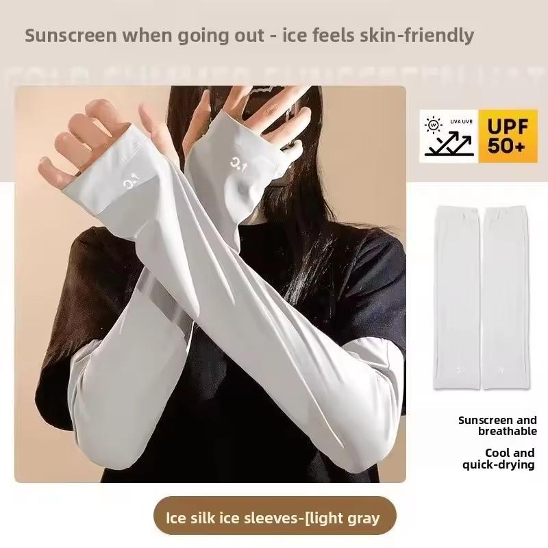 Women's Summer UV Protection Ice Silk Sleeveless Gloves with Breathable and Loose Fit for Cycling