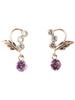 Kotobuki Jewelry February Birthstone Amethyst Angel of Happiness Earrings in 14K Gold and White Gold Set with Polishing (Gift Cloth)
