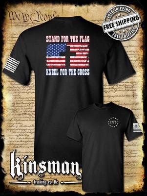 Steh für die Flagge Knie für das Kreuz Doppelseitiges T-Shirt