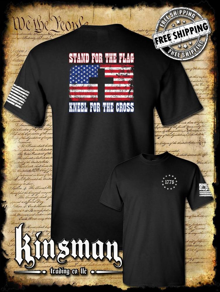 

Stand for The Flag Kneel for The Cross 2-Sided T-Shirt 4XL