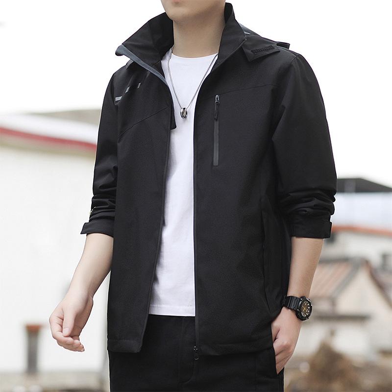 Men's Plus Size Quilted Windbreaker Hooded Jacket - 2026 Autumn/Winter Velvet Thickened Outdoor Style.