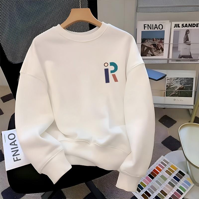 Mens Long Sleeve Fleece Crew Neck Casual Loose Pullover Sweatshirt Streetwear Print Tops