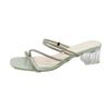 Chunky-heeled Shoes Rhinestone Shoes New Women's Shoes Sandals and Slippers