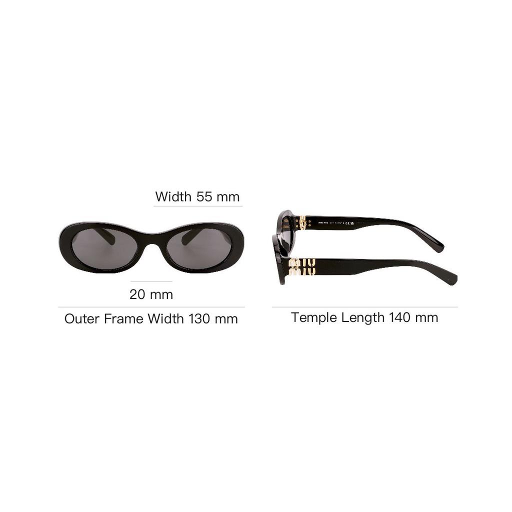 Miu Miu Logo Letter Decor Irregular Shape Sunglasses Unisex sunglasses Black SMU06ZE1ABC050F05S0