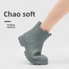 Neue Mode PVC Kurzer Stiefel 2026 Regenstiefel für Damen Warm und Samt Rutschfest Wasserschuhe Wasserdichte Überziehschuhe