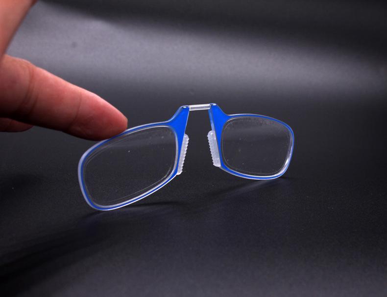 Ultra-thin Silicone Nose Clip Reading Glasses for Men and Women - Portable, No-Temple Design, Foreign Trade Style