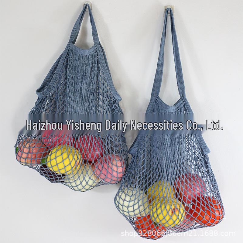 Xiaohongshu Pure Cotton Mesh Bag: Portable, Foldable Grocery Net Bag for Fruits & Vegetables