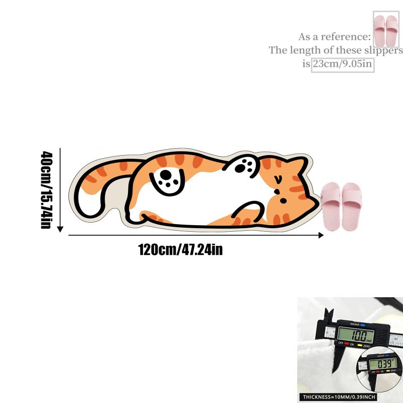 

Cartoon Cat Pattern Rug For Bedroom Soft Carpet For Live Room Decorative Carpet Bedside Rugs Floor Mat Waterproof Home De 40X120CM (1.3X3.9FT