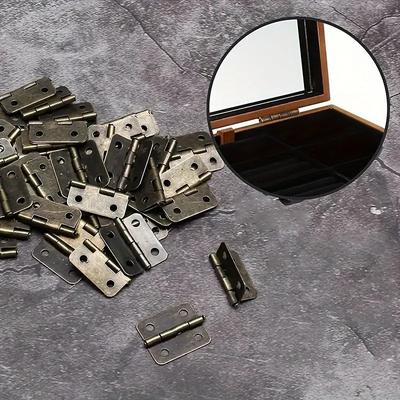 50pcs Mini Hinge Retro Decoration Hinges with Screw For Crafts Wooden Box Jewelry Chest Cabinet