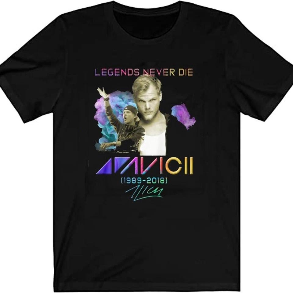 New Avicii Legends Never Die T-Shirt Unisex Cotton Tee Gift for Fans S-5XL S