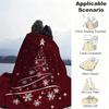 1Pc Red & Burgundy Christmas Tree Throw Blanket Soft Flannel With White Snowflake & Star Print Cozy Sofa Bed Cover Holiday Gift