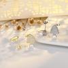 Fashionable Pearl Zircon Gold Earrings for Women with Anti-allergic Micro-set Christmas Earrings