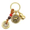 Schlüsselanhänger mit zwölf Sternzeichen, Schlangenwächter, rotierendem Ornament der fünf Kaiser und Buddha