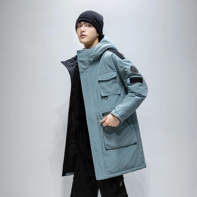 2025 New Men's Down Jacket Workwear Couple Thickened Warm Multi-Pocket Hooded Winter Clothes Men's and Women's Trend