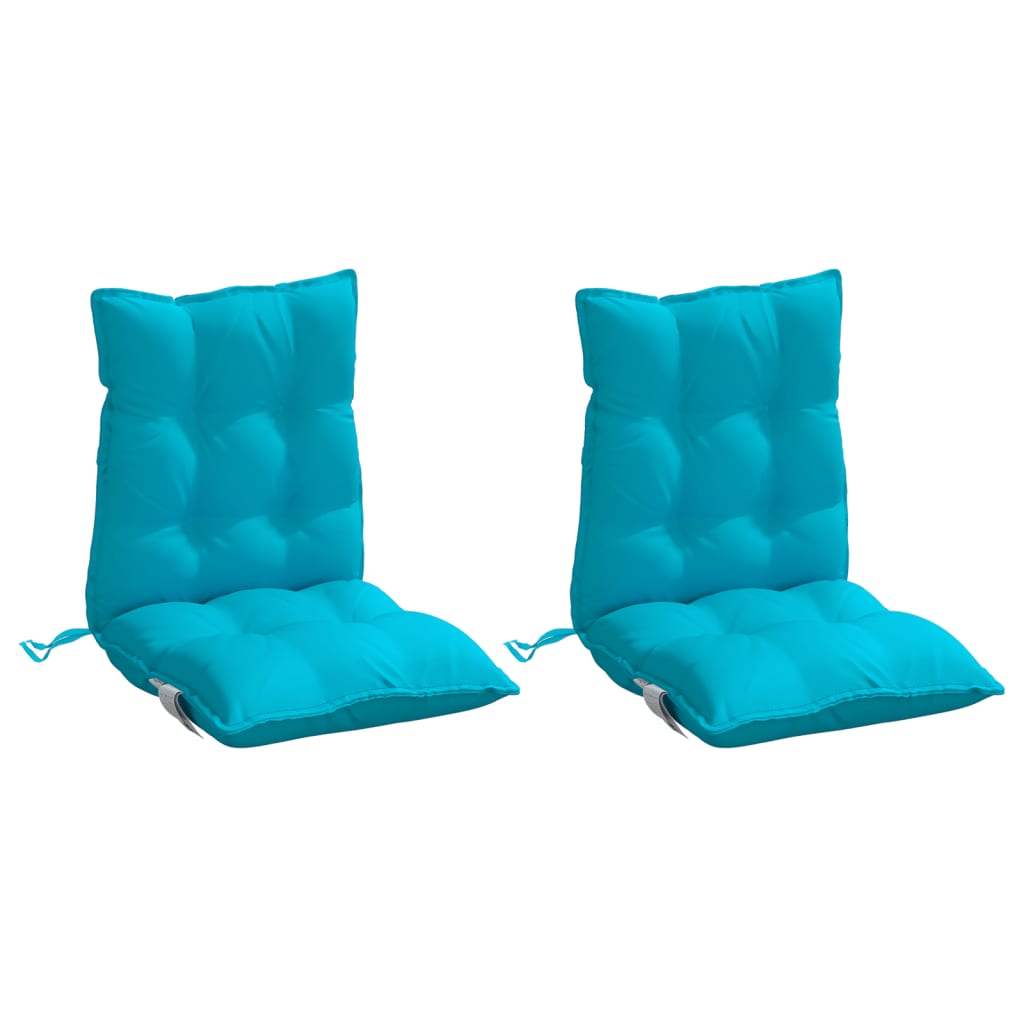 Low Back Chair Cushions 2 pcs Turquoise Oxford Fabric