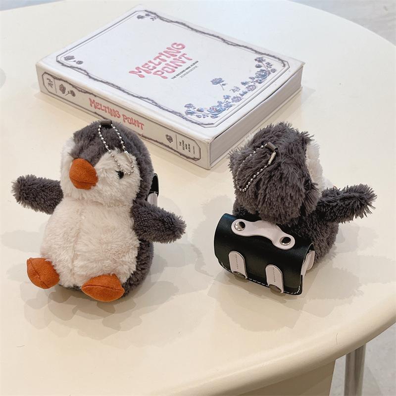 Plüsch-Pinguin-Ledertasche für AirPods 1 Apple Bluetooth kabellose Headset-Abdeckung 1/1/1. Generation pro1 süßes Mädchen