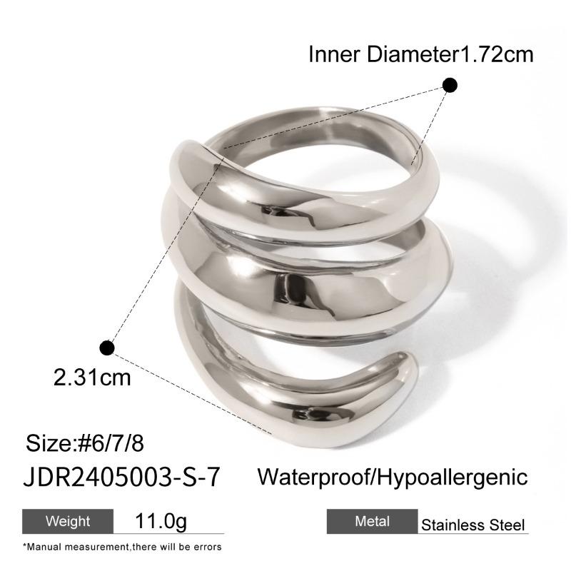 Stainless Steel Geometric Silver Ring - High-end, Niche Finger Ring, Titanium Steel Hand Accessory