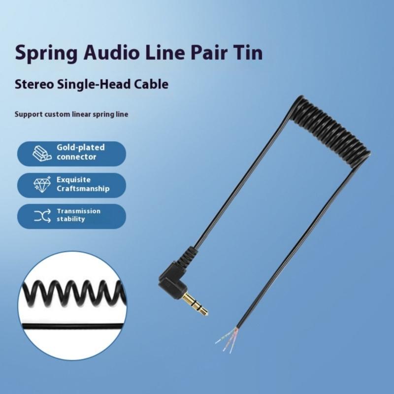 3.5mm Spring Cable Male Adapter 3Pin Extension Wire Repair Cable Adapter For Microphone Studio Equipment Maintenance