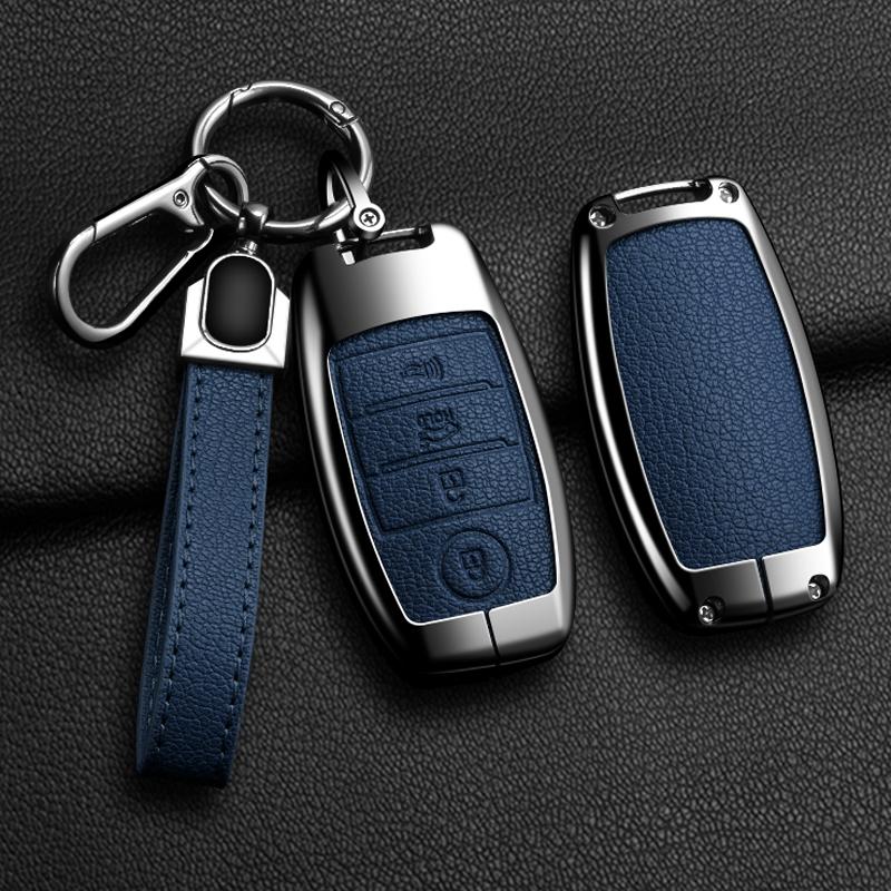 Zinc Alloy Leather Auto Shell Fob For Kia Optima Sorento Niro Soul Car Key Cover Case Holder For Kia KX3 KX5 K3S RIO Ceed Cerato