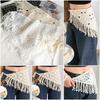 Bohemian Knitted Back Flap Hollowing Out Tassel Hip Apron Triangular Scarf Tie Straps  Photo Props