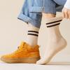 Women Striped Wool Socks Color Block Thickened Crew Socks Warm Winter Terry Socks