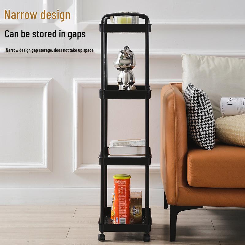 Compact Multi-layer Movable Storage Rack for Bathroom and Snacks