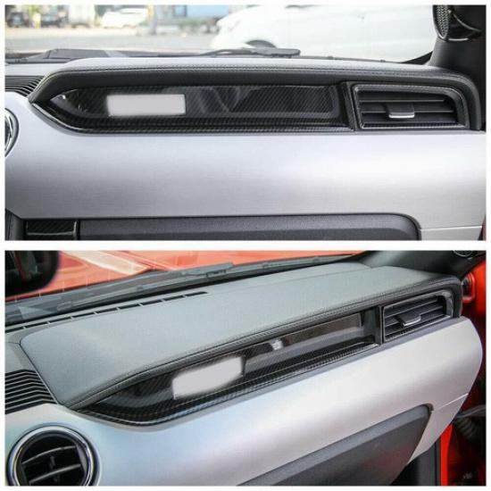 Co-pilot Dashboard Decor Cover Trim Panel For Ford Mustang 2015-19 Carbon Fiber