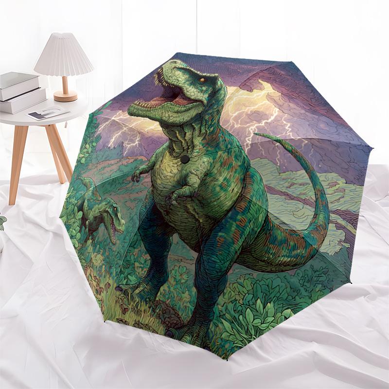 1 PC Automatic Folding Umbrella - Dinosaur Pattern, Portable & Foldable Design with 8 Ribs, Christmas Birthday Gifts