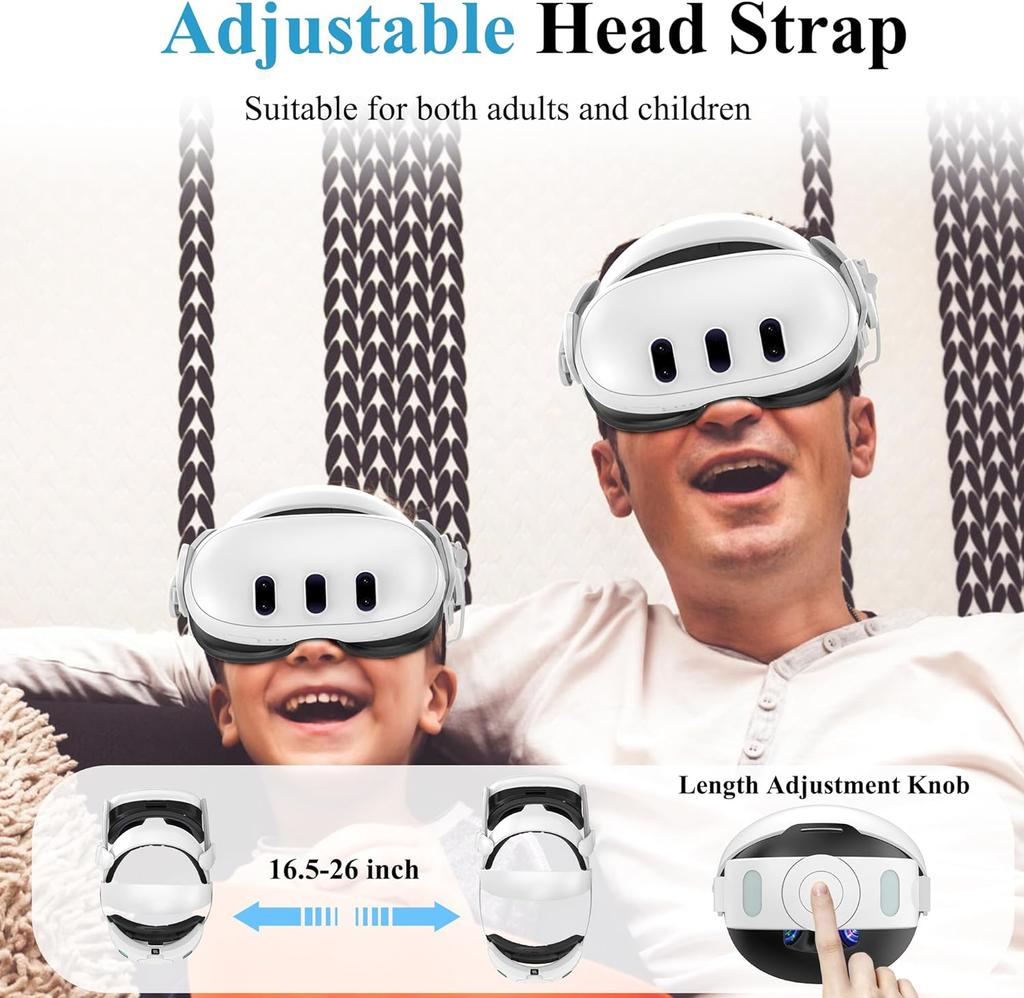 Batterie-Kopfband kompatibel mit MetaQuest 3, 6000 mAh Elite-Bandersatz für verbesserten Komfort und längere Spielzeit