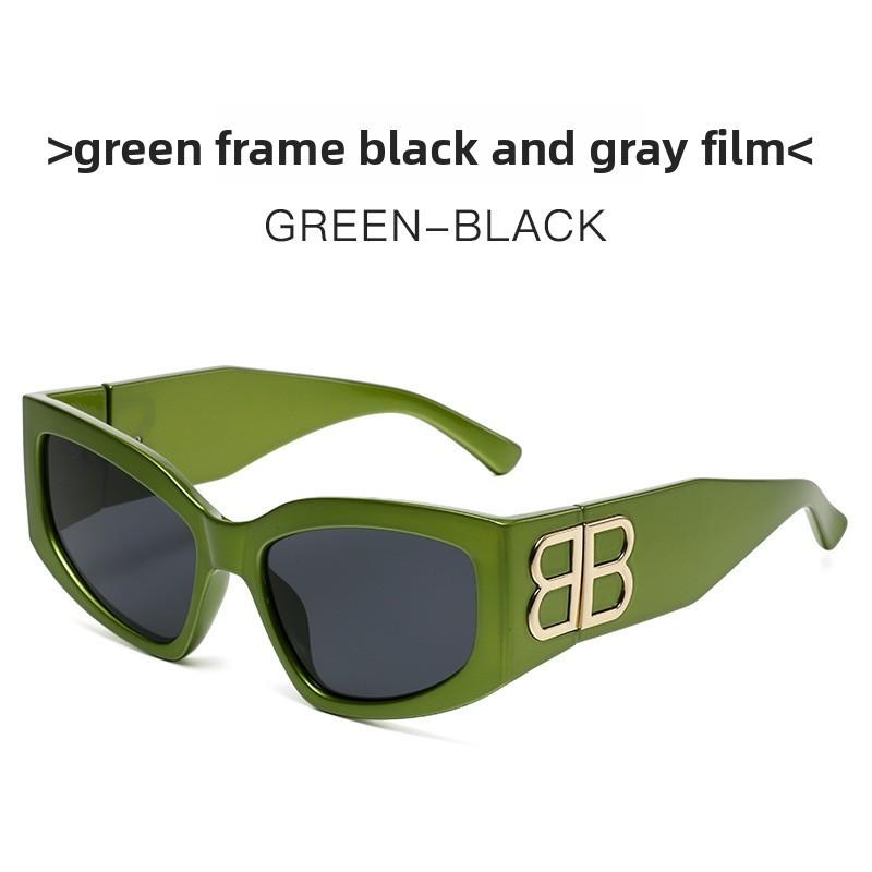 New B Letter Cat Eye Wide Leg Sunglasses With Uv400 For Fashion Street Style
