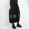 Talla grande Negro Cintura alta vintage Verano casual suelto largo para mujer faldas falda de mujer