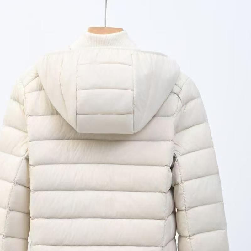 Women's Long Sleeve Puffer Jacket Hooded Casual Down Coat Lightweight Warm Plus Size Outerwear