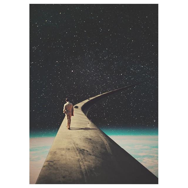 Science Fiction Space Collage Romantic City Prints Poster Canvas Painting Modern Wall Art Picture Living Room Bedroom Home Decor