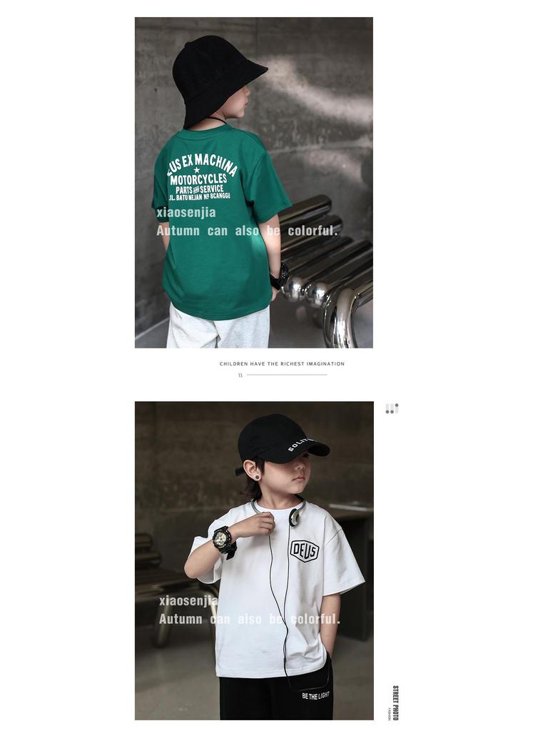 Chłopięcy T-shirt z krótkim rękawem na wiosnę