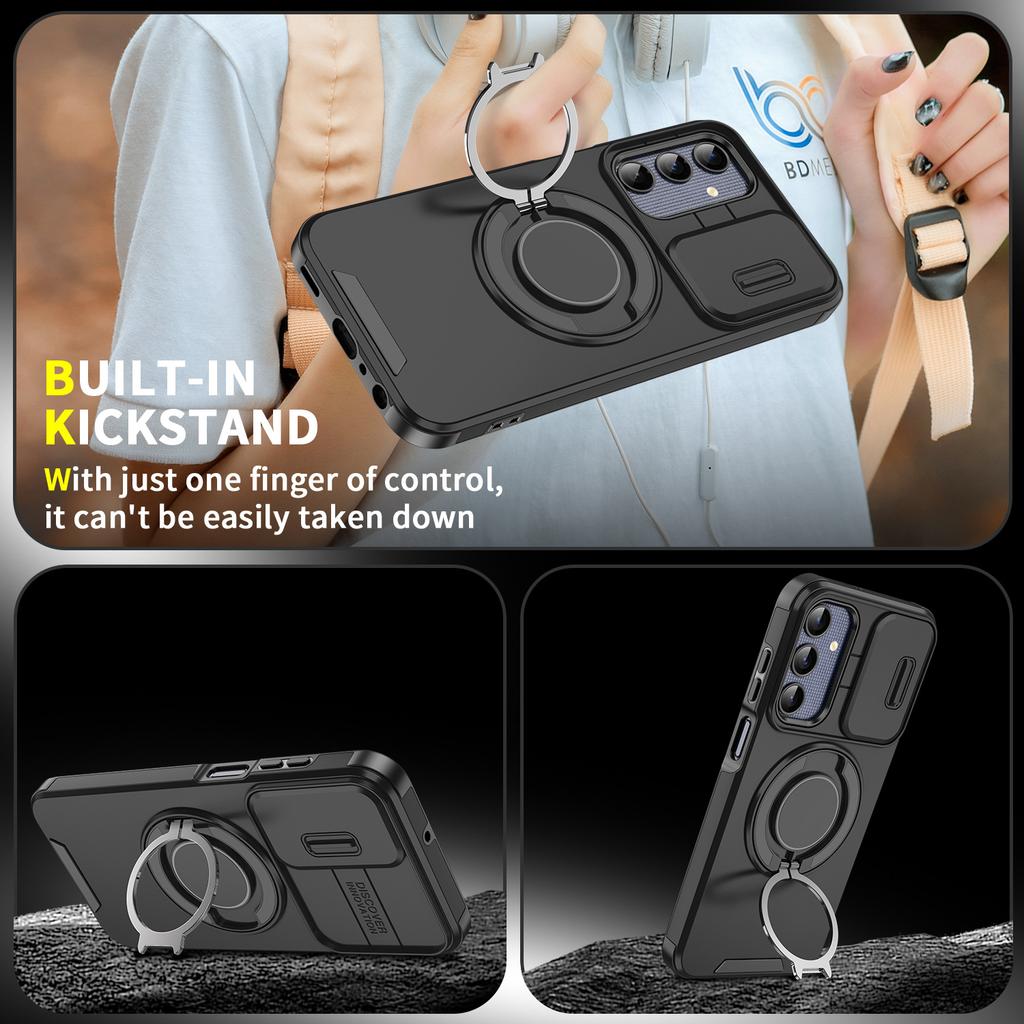 Applicable To Samsung S26ultra Collar Window A25 Mobile Phone Case A36 Rotating Bracket S24FE Protective Case