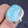 Natural Larimar Gemstone Handmade 925 Sterling Silver Jewelry Ring Size 6.5 A4O61