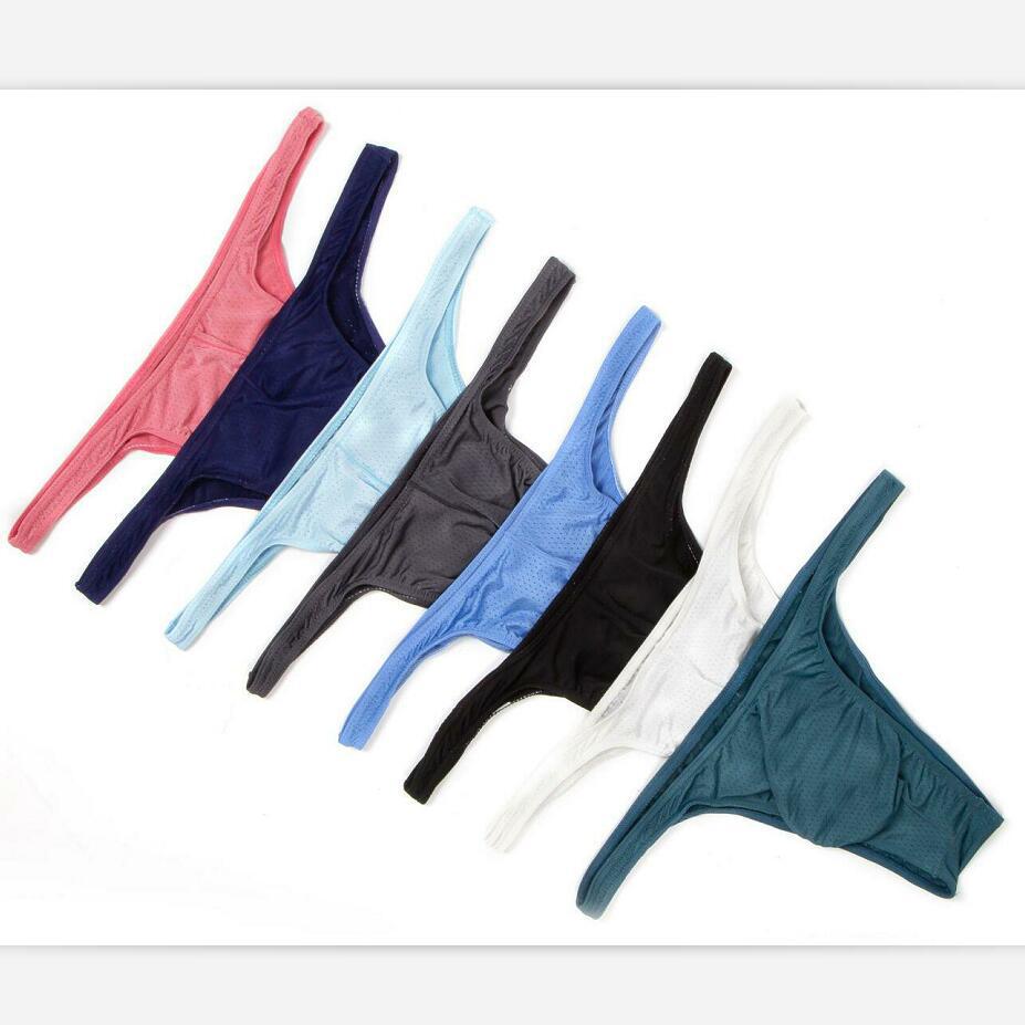 Men's Low-Waist Sexy Breathable Mesh Triangle Briefs Bikini E-091