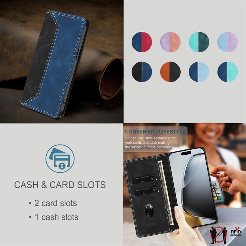 Fashion Magnetic Flip PU Leather Phone Case For Samsung Galaxy S26 Plus S25 Edge S24 FE S23 S22 S21 S20 Ultra S10 Wallet Card Holder Pocket Back Cover