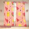 Set Of 2 Flat Printing Curtains Without Rod Fruit Party Design Women Is Day Festival Chic Print Curtain Made Polyester Machine Washable