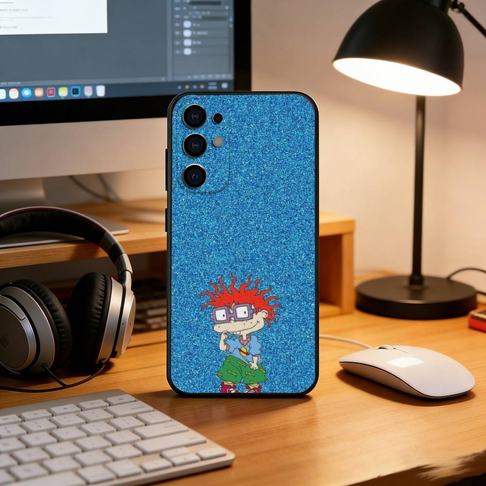 Rugrat C-Chuckie A-Angelica Phone Case For Samsung S25,S24,S21,S22,S23,S30,Ultra,S20,Plus,Fe,Lite,Note,10,Black Cover