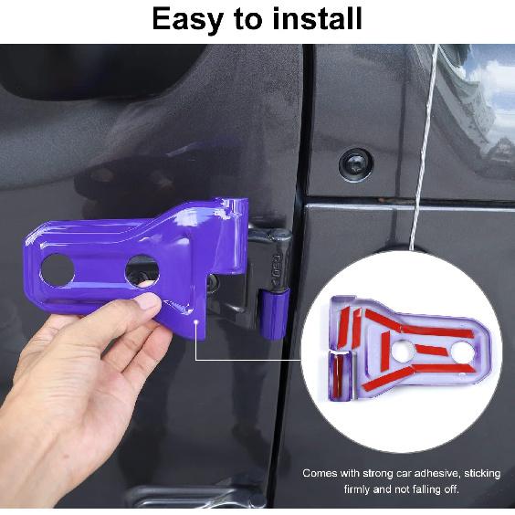 8PCS Door Hinge Cover Trim Accessories For 2018-2024 2025+ Jeep Wrangler JL JLU For -2024 2025+ Jeep Gladiator JT (Purple)