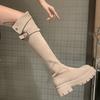 Fashion Women Mid Heels Over The Knee Suede Chelsea Boots New Platform Designer Luxury Shoes Goth Brand Walking Gladiator Mujer Botas