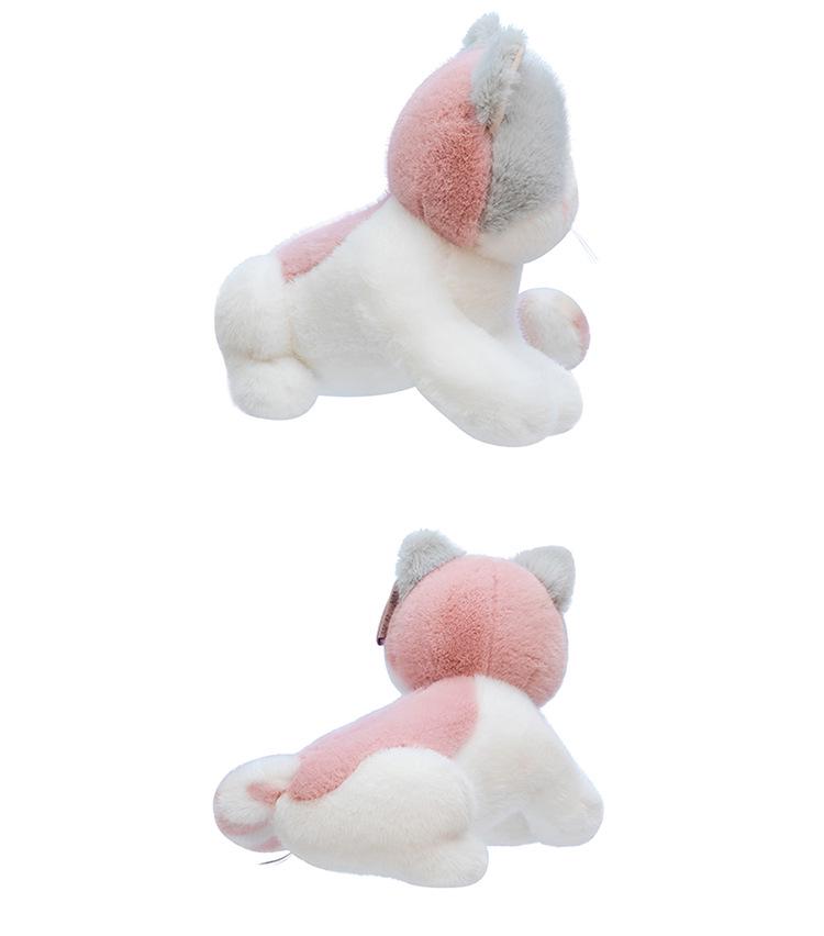 Tricolor Kitten Plush Toy - Cute Orange Cat Desk Companion Ornament Doll
