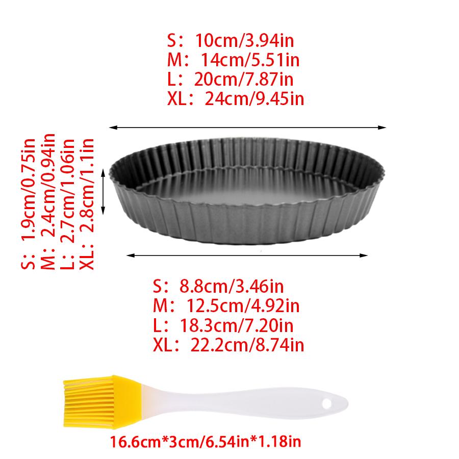 2pcs Non-Stick Chrysanthemum Pie Pan & Brush Pizza Pie Shaping Mold Home Kitchen Restaurant Baking Tool for Party Festival XJM