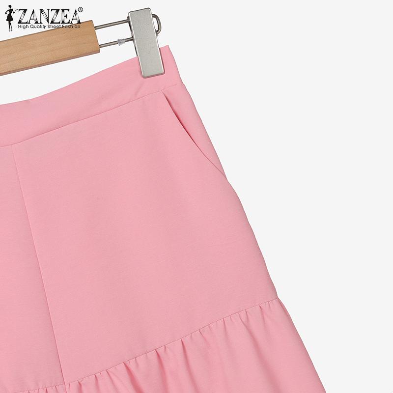ZANZEA Women Short Sleeve Blouse and Wide Leg Pants Summer Two Piece Sets