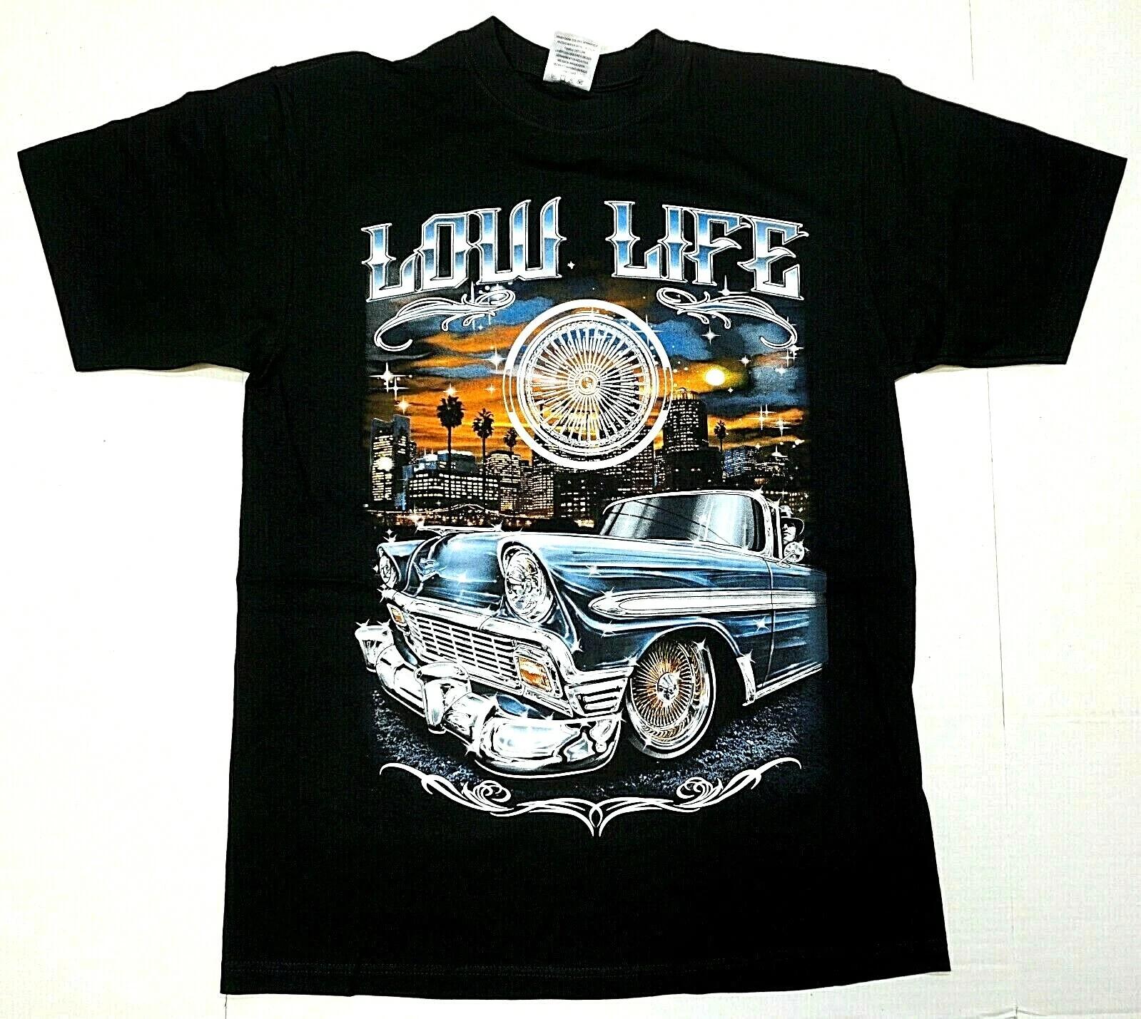 

Lowrider T-shirt Low Life Urban Streetwear Men s Tee Black New XL