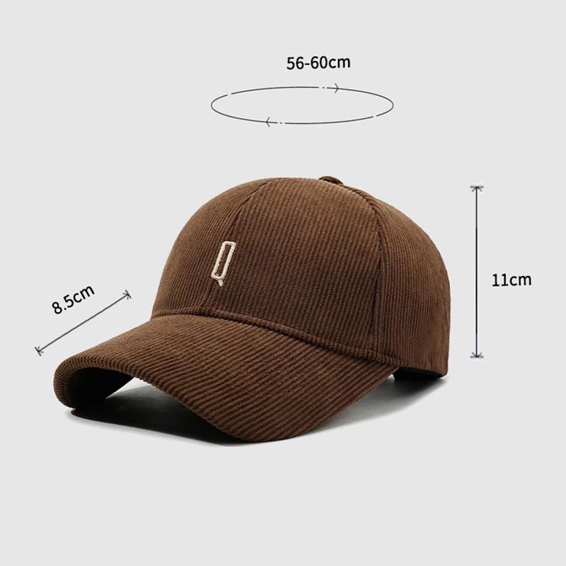 Autumn Winter Corduroy Baseball Cap Women Retro Cap Men Outdoor Hard Top Cap