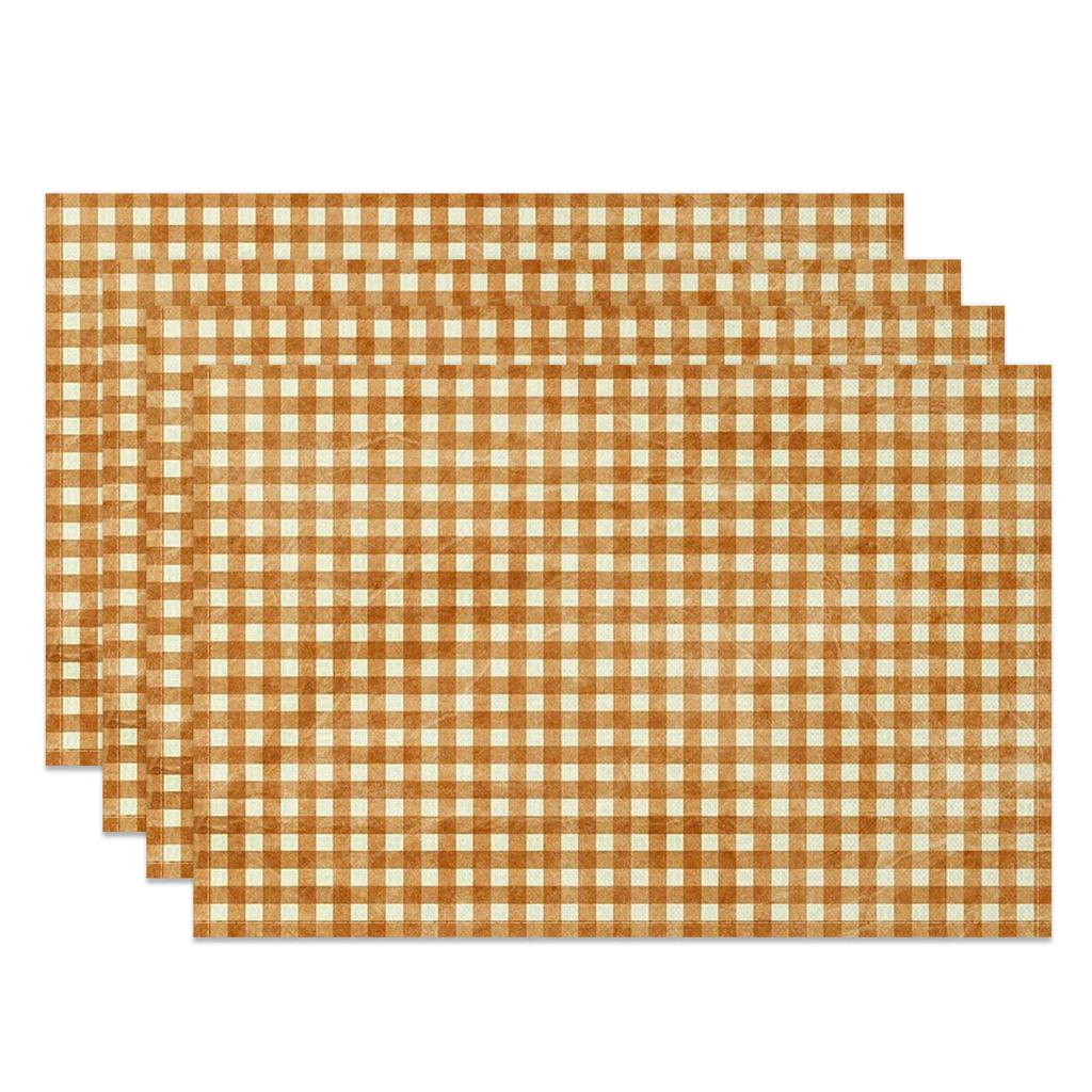 Checkered Pattern Placemats Dining Table Mats Modern Plaid Design for Kitchen Party Office Multiple Colors Washable Durable